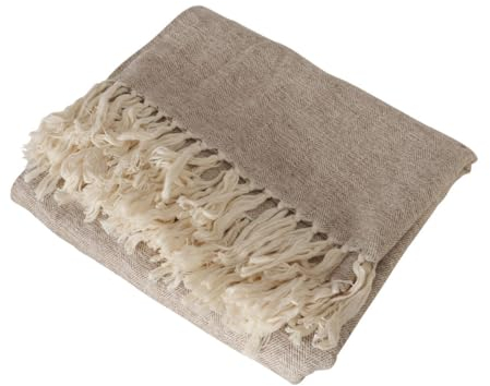 Boltze Home Decke aus Baumwolle BONNEH, 170 x 140 cm, Farbe:Grau