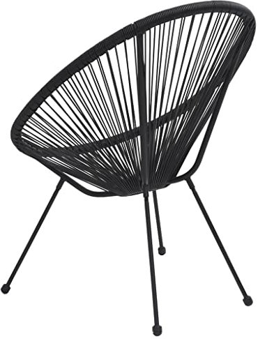 BERARDI | Sedia lounge EGG acapulco da interno ed esterno, design ergonomico in polyrattan nero e struttura in acciaio impermeabile e resistente, Colore nero, Nuova edizione