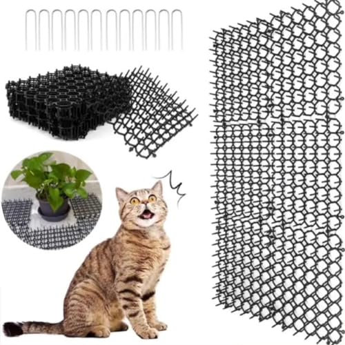 Evita intrusiones no deseadas con 12 alfombrillas antigato, protección de jardín fácil