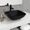 LAPOOH Waschbecken Glas 42x42x14 cm Schwarz, Aufsatzwaschbecken, Bathroom Sink, Waschtisch, Aufsatzbecken, Ablaufgarnitur - 345248