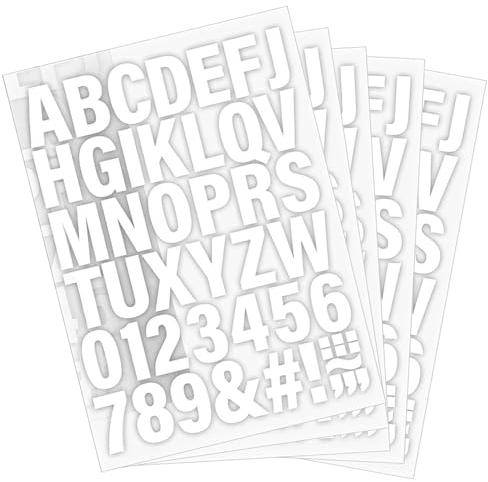 Personalised Iron-on Heat Transfers - 5 Sheets of 2 Inch Letters & Numbers for Marathon Running Vests (White)