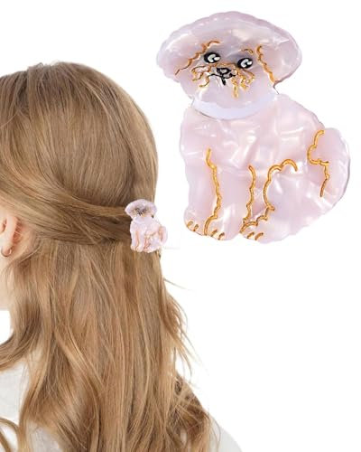 AORHOFJ Pinza para el pelo de Bichón rizado,Pinza para el pelo de perro salchicha,clips pelo niña que no dañan el cabello, bonitos y vivos horquillas pelo niña, para mujer y niña
