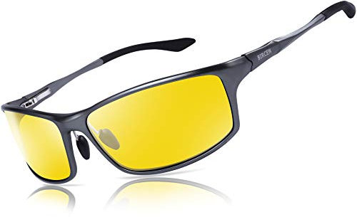Bircenpro Night Vision Glasses for Driving: HD Al-Mg Frame Night Driving Glasses for Men