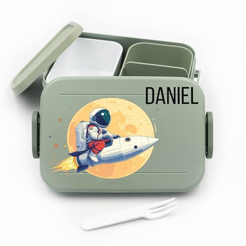 Kinder Bento Box Midi Lunchbox für Mepal Bentobox - Weltall Astronaut Universum - 900 ml - Nordic Sage universum vesperbox jausenbox weltall brotzeitbox kindergarten space astronaut personalisiert