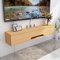 Étagère Murale, Meuble TV Flottant avec unité de Divertissement Murale pour Salon et Chambre à Coucher Étagère TV Murale étroite de 110 cm