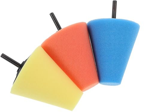 SOLUSTRE 3stücke Polierschwamm-pads Für Räder Kegelförmige Polierpads Autopflegepads Made of Materials Washable in Cold Water Reusable Auto Detailing Pads Professional