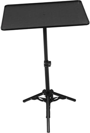 GLSTOY Adjustable Projector Tripod Stand with 55cm Desktop Height and Portable Projector Shelf for Home Use and Outdoor Screen Compatible with Laptops and Speakers