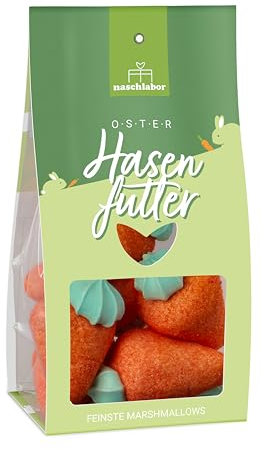 Hasenfutter Marshmallows 100g | Ostergeschenk für Kinder und Erwachsene | Süßigkeiten in Karotten-Form für das Osternest | Geschenk Ostern | Perfekt für die Ostersuche