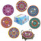 Diamond Painting Dessous de Verre, 6 Pièces Dessous de Verre Absorbants en Liège et Céramique avec Support en Métal Motif Mandala de 10cm pour Tasses