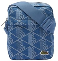Lacoste Unisex-Erwachsene Monogram Crossover Bag Umhängetasche, Mono Jacquard Denim