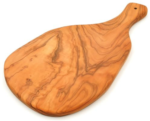 Abio PLCTX2.E - Tagliere in legno d'ulivo con manico, 35 x 18 x 1 cm