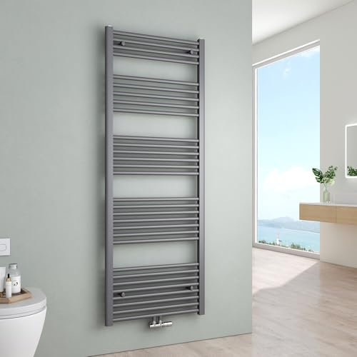 S'AFIELINA Badheizkörper Anthrazit 160x60 cm, Handtuchheizkörper Seitenanschluss & Mittelanschluss Bad Heizkörper Handtuchwärmer zum Heizen und Handtuch trocknen im Badezimmer, 761W