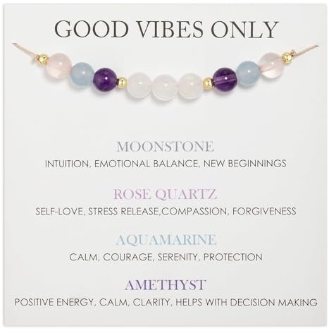 MUNSKT Cadeau pour future maman, bracelet en marbre blanc, bracelet réglable en cristal améthyste pour femme, cadeau de grossesse pour maman attendue
