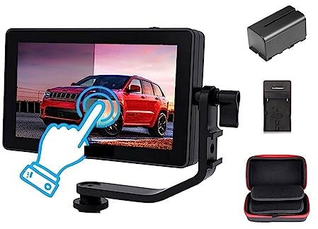 Monitor de cámara, F6 PLUS V2 Monitor de campo DSLR en cámara 3D LUT Pantalla táctil 4K Monitor IPS FHD 1920x1080 Video Focus Assis(Battery Charger Bag)