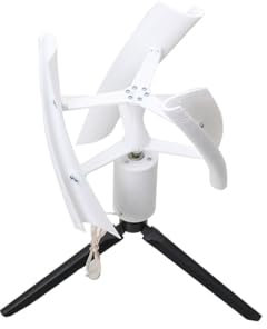 Lfhelper Mini Vertikaler Windturbine Generator, 25W Home 3-Blatt Windkraft Generator Kit mit Stativ, 100-600 U/min Heimgebrauch Windräder Windkraftanlage, 1-15V