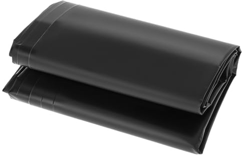 QWORK® PVC Teichfolie 2M x 2M Schwarz HDPE Schwerlast-Dichtungsfolie für Teichmembrane und Fischteiche