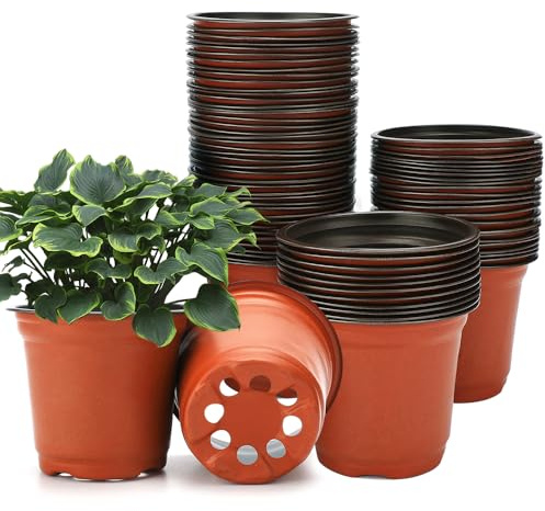 Weciau Plastic Plant Pots, 150 Pcs 8CM Plant Nursery Pots with Drainage Holes, Lightweight Seedling Pots for Vegetables, Flowers, Herbs, Cuttings, Succulent