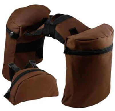 KSJOAIDDE Trail Riding Saddle Bags Versatile Oxford Cloth Horn Bag Pommel Pocket Combo Coffee