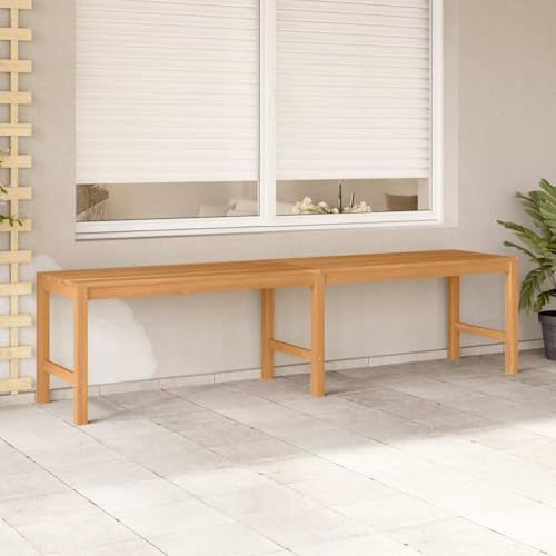 Massivholz Teak Gartenbank 180 cm, Holzbank Garten aus technisch getrocknetem Teak, glatt geschliffene Sitzbank für den Außenbereich, langlebiges Gartenmöbel mit warmem Finish