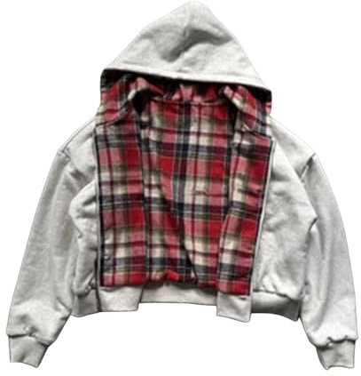 2027-Veste réversible à Capuche et Fermeture éclair Pull-Over Streetwear décontracté Coupe ajustée col Montant vêtements Sport extérieur Homme