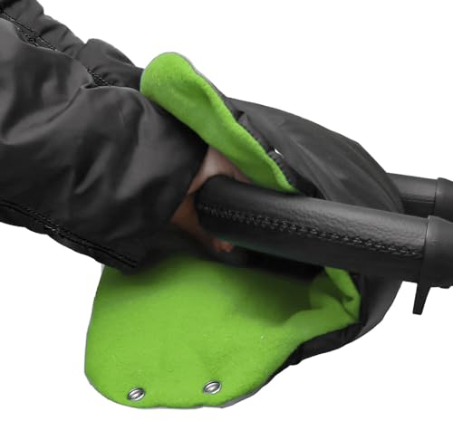 Baby-Joy Muff Handwärmer Handschutz Kinderwagenhandschuh Schlittenhandschuh MU-05 schwarz-grün