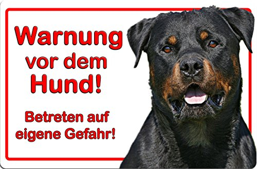 Nanyuk +++ Rottweiler - Metall Warnschild Schild Hundeschild Sign - RTW 19 T57D