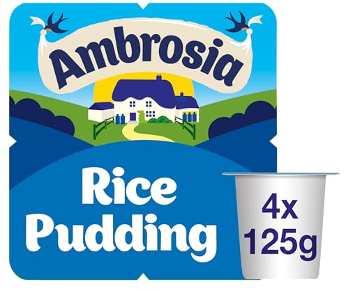 Ambrosia Devon Ready-to-Eat Original Rice Pudding, 4 x 125 g Pots (Pack of 1)