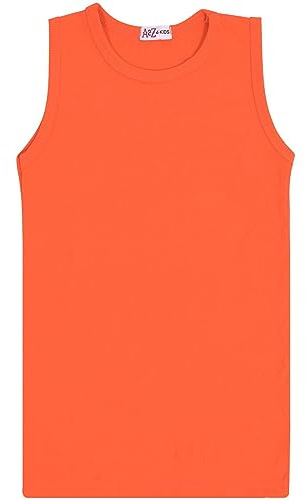 A2Z 4 Kids Boys Sleeveless Vest Lightweight Breathable Running Tank Top for Summer Soft Comfortable - Vest Neon Orange 13