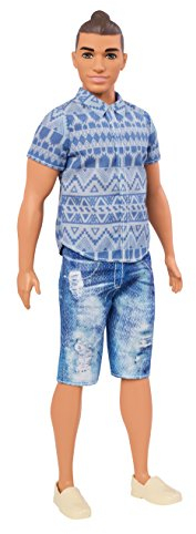 Barbie Mattel FNJ38 - Ken Fashionistas Puppe in verwaschenen Jeansshorts