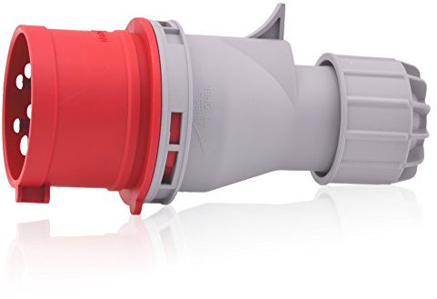 Intratec fiche CEE 16A 400V 5 pôles IP44 rouge/gris, qualité industrielle, polyamide, conforme IEC60309