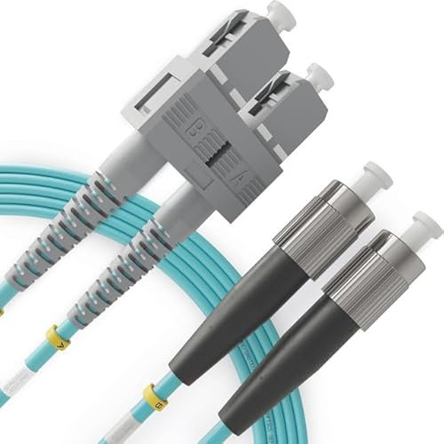 BEYONDTECH LWL-Kabel SC zu FC OM3 Duplex Multimode (3 Meter) - UPC/UPC Doppel-LWL-Patchkabel - 50/125 (LSZH)