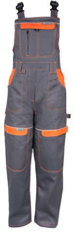 KG Sicherheitslatzhose für Frauen in GRAU - Latzhose Arbeitshose Damen Mädchen Schutzhose Arbeitslatzhose Kombihose (58)