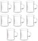 Lucenté Set of 8 Smilla Glass Coffee Cups 330ml / 33cl / 11 fl oz - Durable Heat Resistant Borosilicate Glass - Dishwasher Safe - Suitable for Domestic, Commercial and Catering Environments.