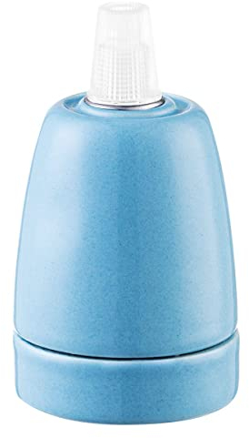 Home Sweet Home Modern Lampenfassung | Rund | 4.8/4.8/5.8cm | Blau | für E27 Lampenhalter aus Porzellan gemacht | geeignet für E27 Glühbirne | ENEC