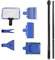 NOPNOG Aquarium Tank Clean Set, Fish Net, Gravel Rake, Algae Scraper, Fork, Sponge Brush, Plastic, Aquarium Accessories