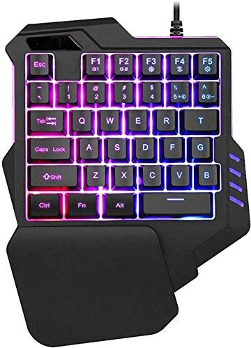 Clavier de jeu mécanique à une main, réactivité rapide, rétroéclairé RVB, USB, mini clavier de jeu avec repose-poignet pour Xbox One/PS4/PC/Mac/ordinateur portable