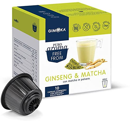 Gimoka - Compatibile Per Nescafé - Dolce Gusto - 30 Capsule - Gusto GINSENG E MATCHA - Made In Italy - 3 Confezioni Da 10 Capsule