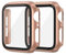 EDIMENS 2 Pack Hard PC Case Compatible with Apple Watch 40mm Series 6 / SE / 5/4 Women Men, Overall PC Case Slim Tempered Glass Screen Protector Protective Cover for Apple iWatch 40mm SE Rose Gold