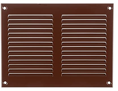 Steinberg14 Griglia di Ventilazione Rettangolare 200x150 mm - Griglie di Aerazione in Metallo Marrone - Serranda di Scarico dell'aria con Zanzariera - Copri Bocchetta Interna a Parete e a Soffitto