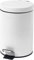 Crystals 3 Litre Pedal Bin, Stainless Steel Small Toilet Bin, Inner Removable Plastic Bucket - Ideal Size for Bedroom Toilet Waste - White