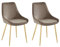 Vente-unique-Stuhl 2er-Set - Samt & Goldfarbenes Metall - Taupe - MASURIE