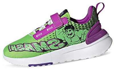Adidas Jungen Unisex Kinder Racer TR21 Superhero EL C Gymnastikschuhe, semi solar Green/FTWR White/Shock Purple, 34 EU