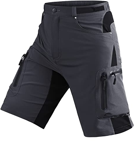 Seltrue MTB Hose Herren Fahrradhose, Schnelltrocknende MTB Shorts Herren Mountainbike Hose Radhose, Atmungsaktiv Radlerhose Leichte Outdoor Shorts Bike Shorts mit Verstellbaren Klettverschlüssen