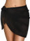 Xnova Strand Wrap Sarong Damen, Chiffon Vertuschung Wickelröcke, Kurz Bikini Rock Cover up, Strandtuch Strandkleid Tücher Wickelrock Badeanzug Sexy für Urlaub Sommer（1 PC Schwarz）