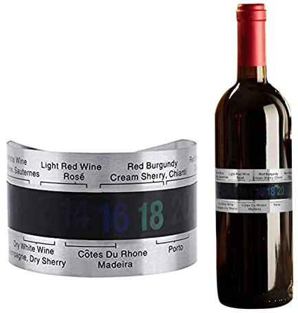 jianpan Termometro da vino con collo di bottiglia, con display LCD, da 4 a 24 gradi Celsius