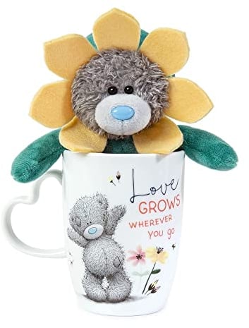 Me to You Flower Mug and Plush MGZ01058 Tatty Teddy, White, Yellow, Green Ceramics