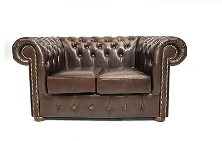 Original Chesterfield Sessel Class (160 cm) - Cloudy Brown Dark | Chesterfield-Sofagarnitur | Chesterfield-Sofas und -Sessel | 2-Sitzer Chesterfield-Sofa