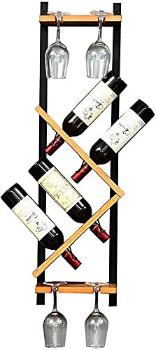 XMING Solide Wood Wine Rack Wall Suspension Rack Mur Decoration Restaurant Affichage Rack Cabinet Vin Verre Verre Verre à l'envers bas