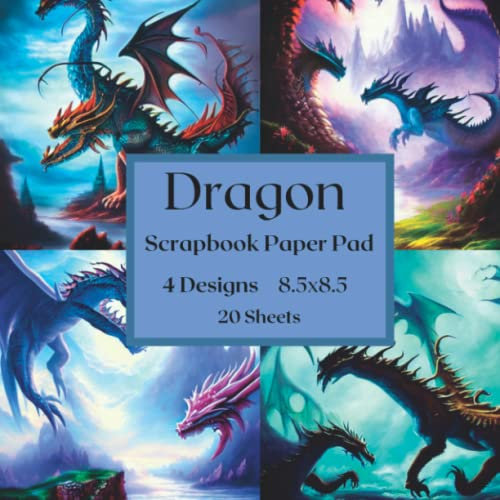 Dragon Scrapbook Paper Pad: Dragon Fantasy Themed Craft Paper Pad, Aesthetic Scrapbooking Supplies, Single Sided Scrapbooking Paper