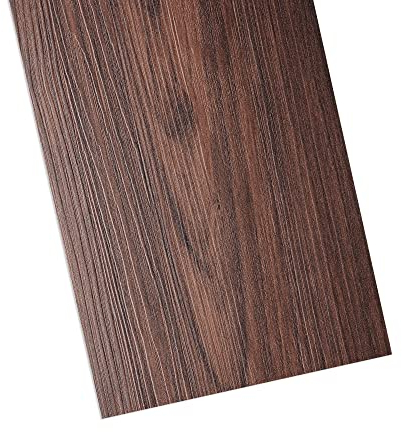 Livelynine PVC Bodenbelag Selbstklebend Holzoptik Retro 16 Fliesen PVC Fliesen Selbstklebend Bodenbelag Badezimmer Wohnzimmer Schlafzimmer Abwaschbar Vinylboden Selbstklebend Holz Mahagoni Rot 90x15CM